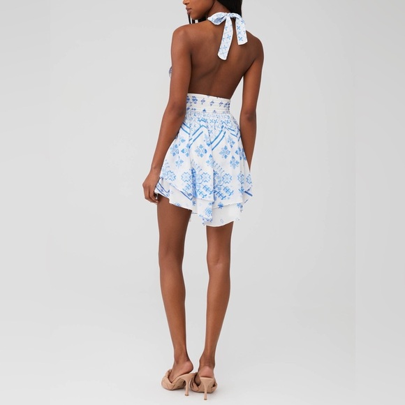 Rococo Sand LEAS CUTOUT Blue and White Mini Dress - Picture 7 of 7